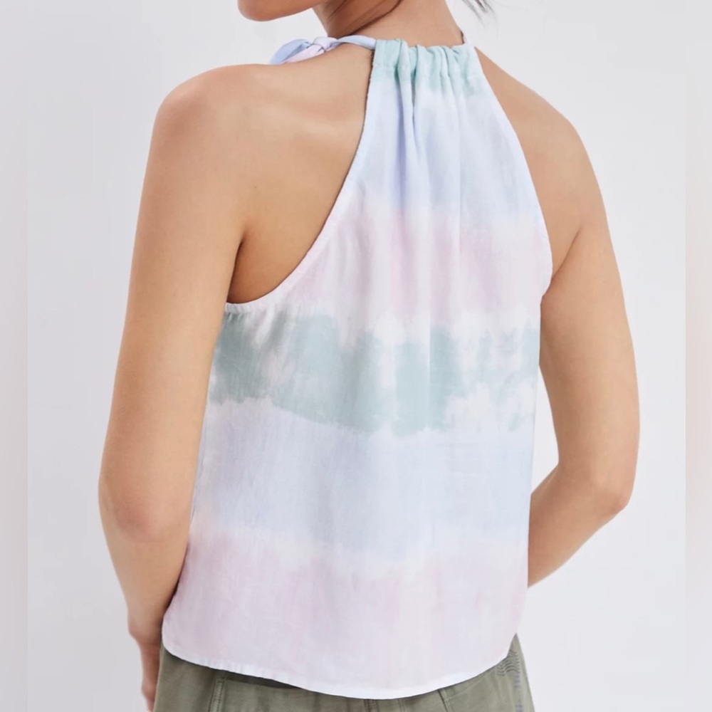 NWOT, Anthropologie Cloth & Stone, Tie Dye, Halter Top w/ Tie Neck, Size Medium - Picture 5 of 7